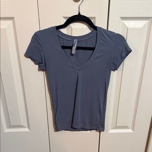 SKIMS Charcoal Short Sleeve V-Neck Tee